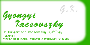 gyongyi kacsovszky business card